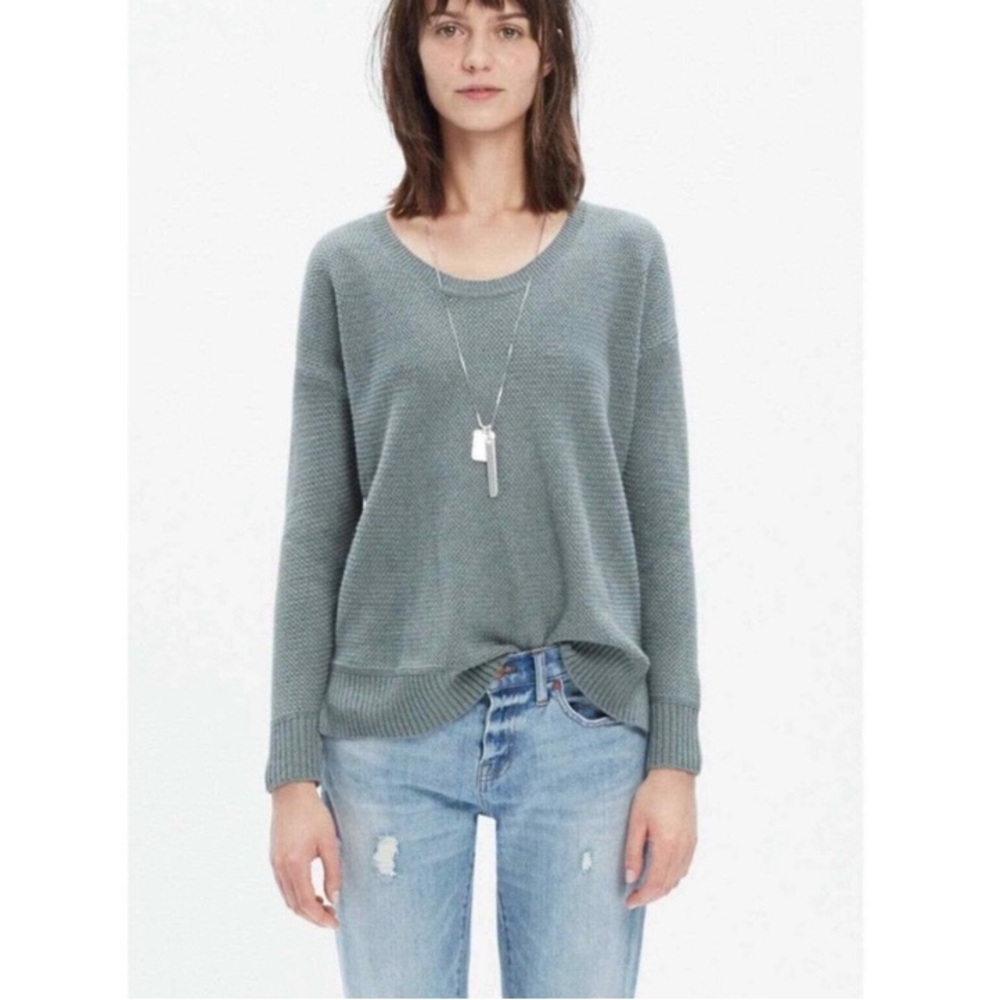 Madewell Women's Scoop Neck Sweater in Sage Green